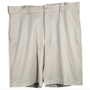 PGA TOUR Expandable Flat Front Golf Short Beige Khaki Chino Dress Men's 36 Nice